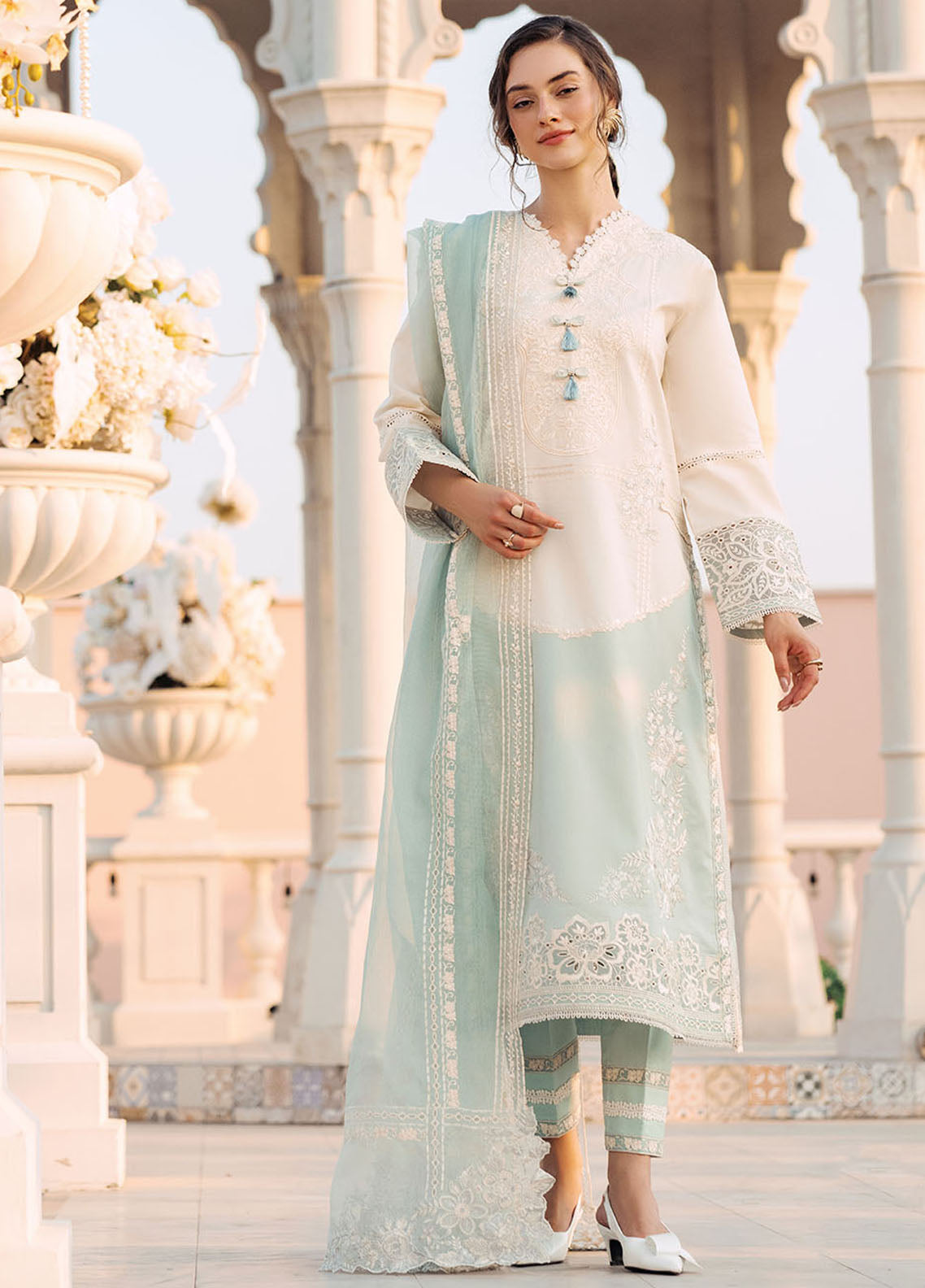 Mushq Pret Casual Lawn 3 Piece Suit D-07 Coastal Serenity