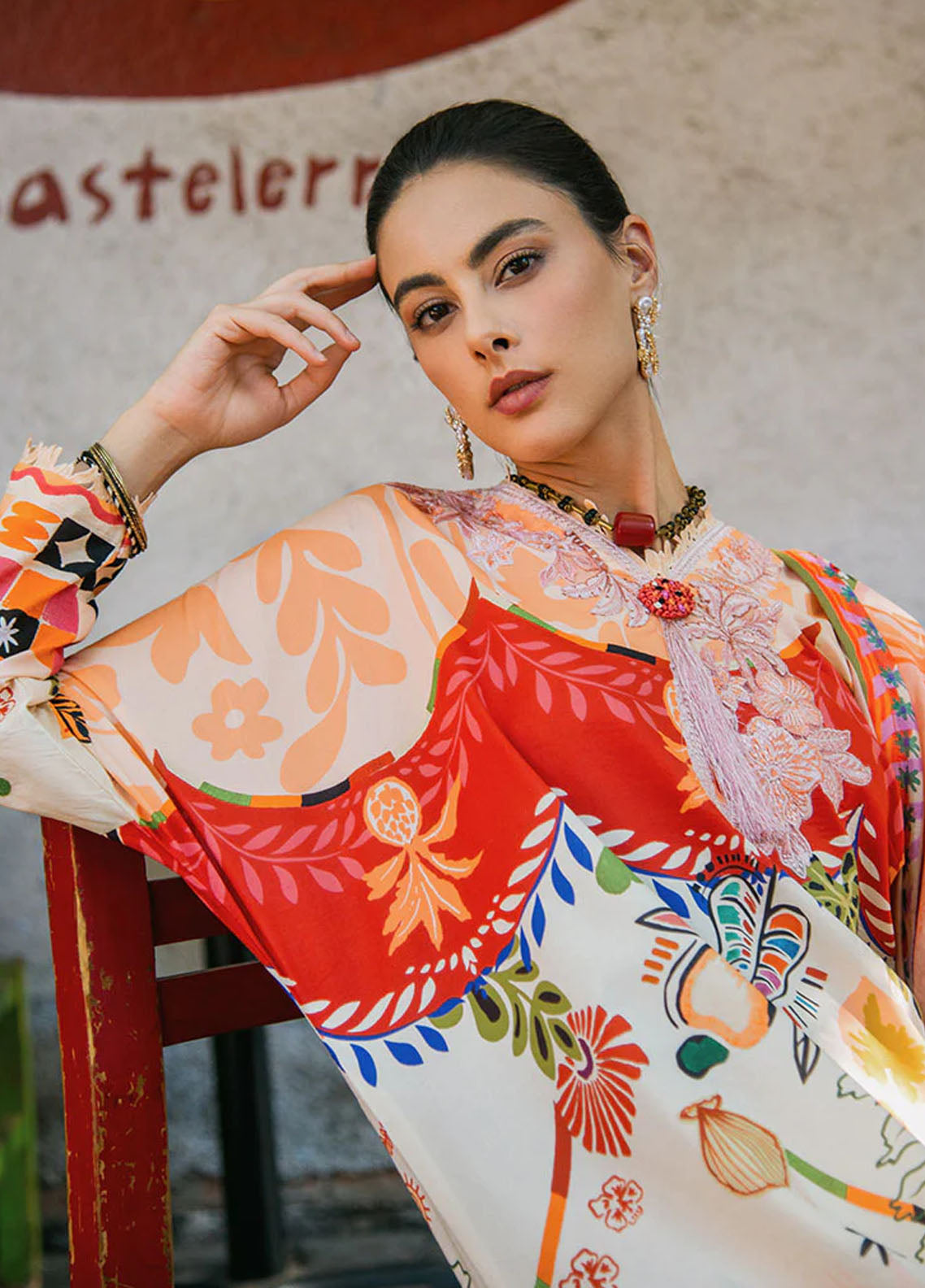 Mushq Printed Lawn Suits Unstitched 3 Piece MQ25LD2D D 1-A Melberry Tree