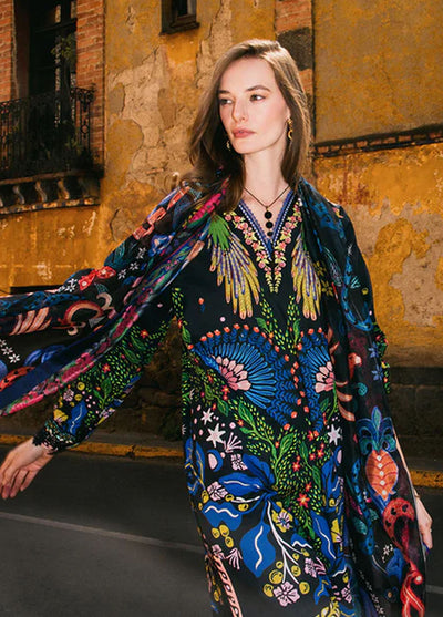 Mushq Printed Lawn Suits Unstitched 3 Piece MQ25LD2D D 2-A Spri ng Bouquet