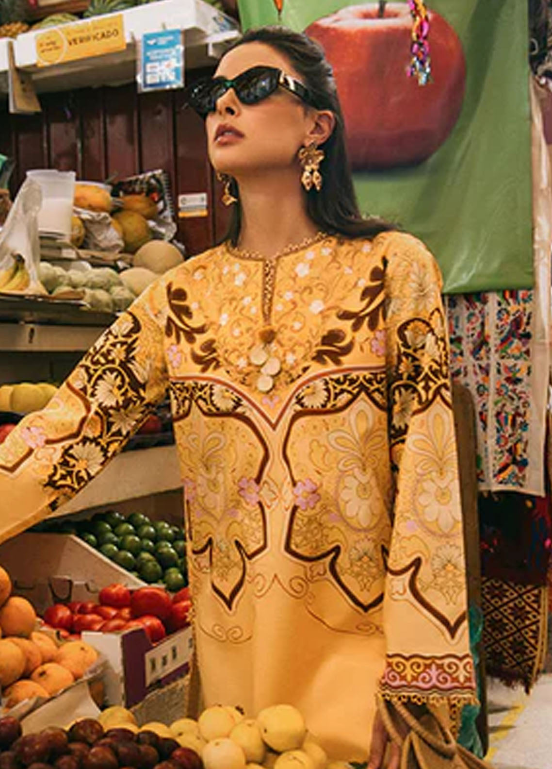 Mushq Printed Lawn Suits Unstitched 3 Piece MQ25LD2D D 3-A Blossing Almound