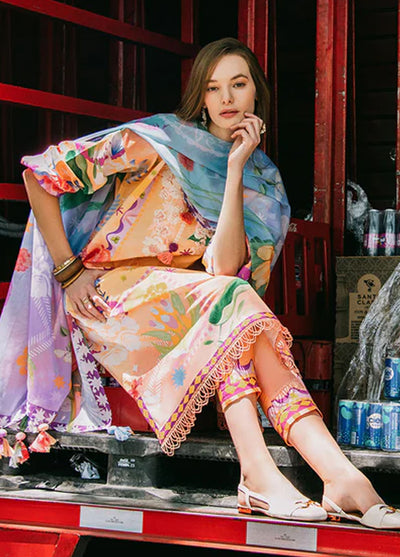 Mushq Printed Lawn Suits Unstitched 3 Piece MQ25LD2D D 5-A Angle Song