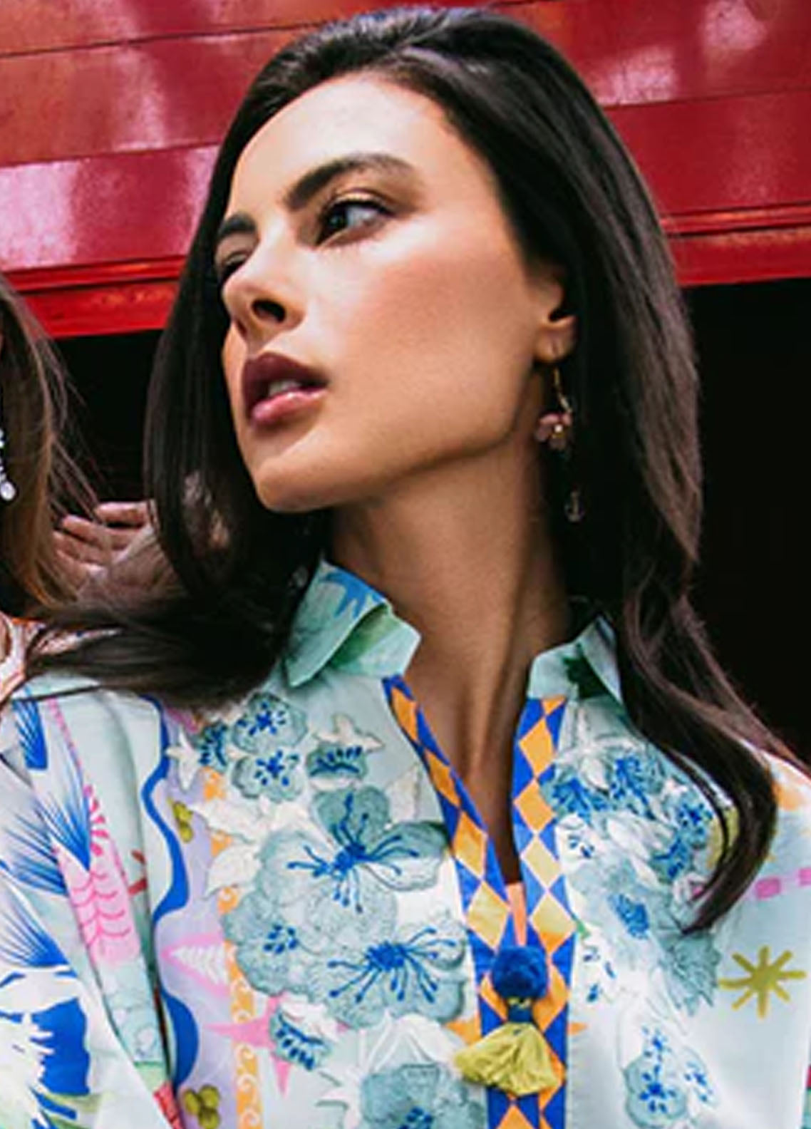 Mushq Printed Lawn Suits Unstitched 3 Piece MQ25LD2D D 5-B Flaming Roses