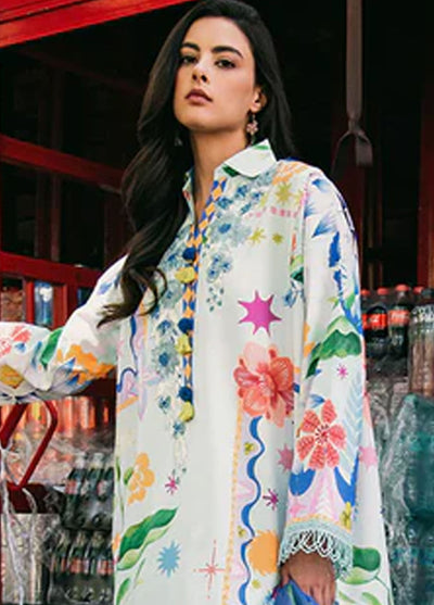 Mushq Printed Lawn Suits Unstitched 3 Piece MQ25LD2D D 5-B Flaming Roses