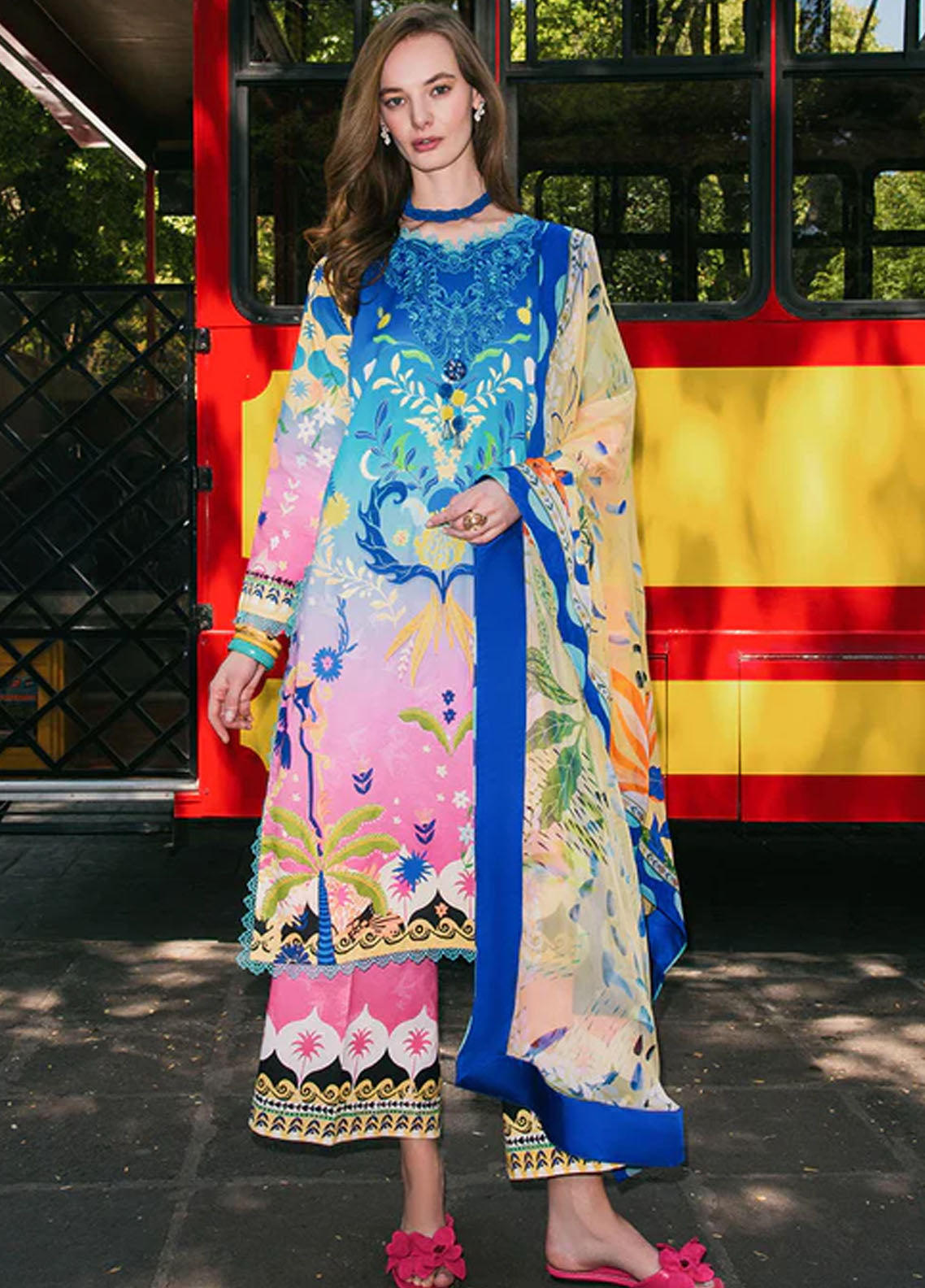 Mushq Printed Lawn Suits Unstitched 3 Piece MQ25LD2D D 6-A night Terrace