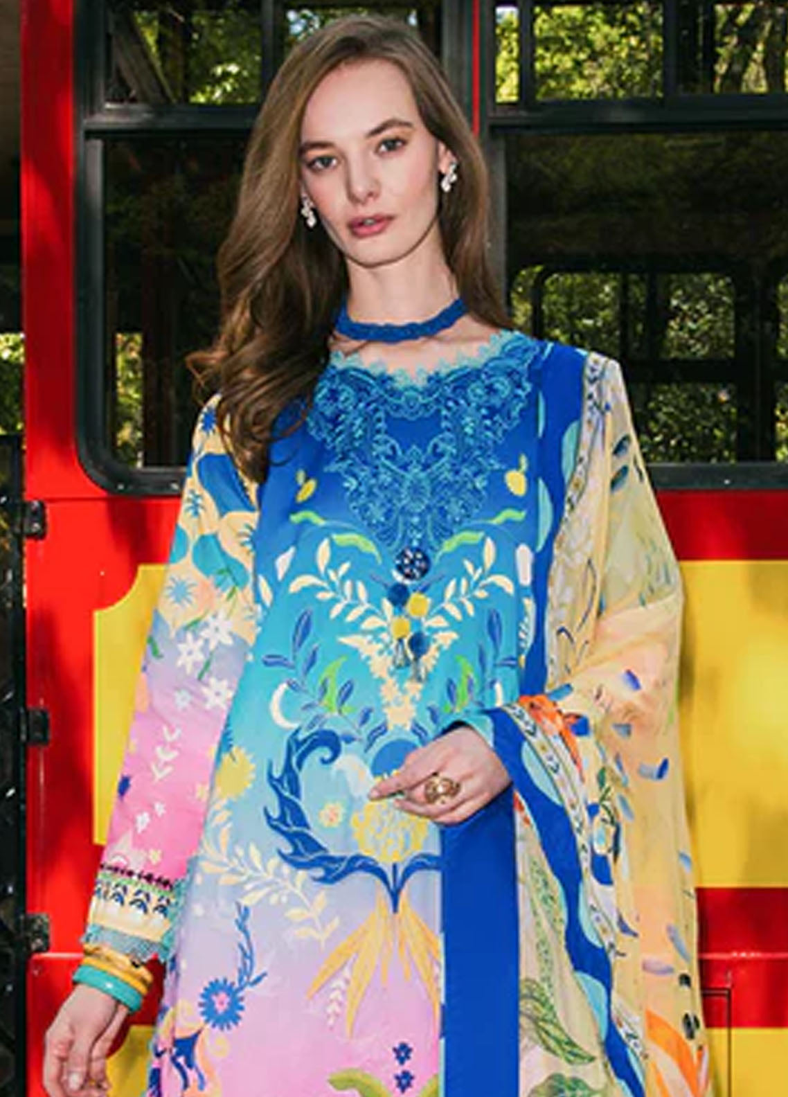 Mushq Printed Lawn Suits Unstitched 3 Piece MQ25LD2D D 6-A night Terrace
