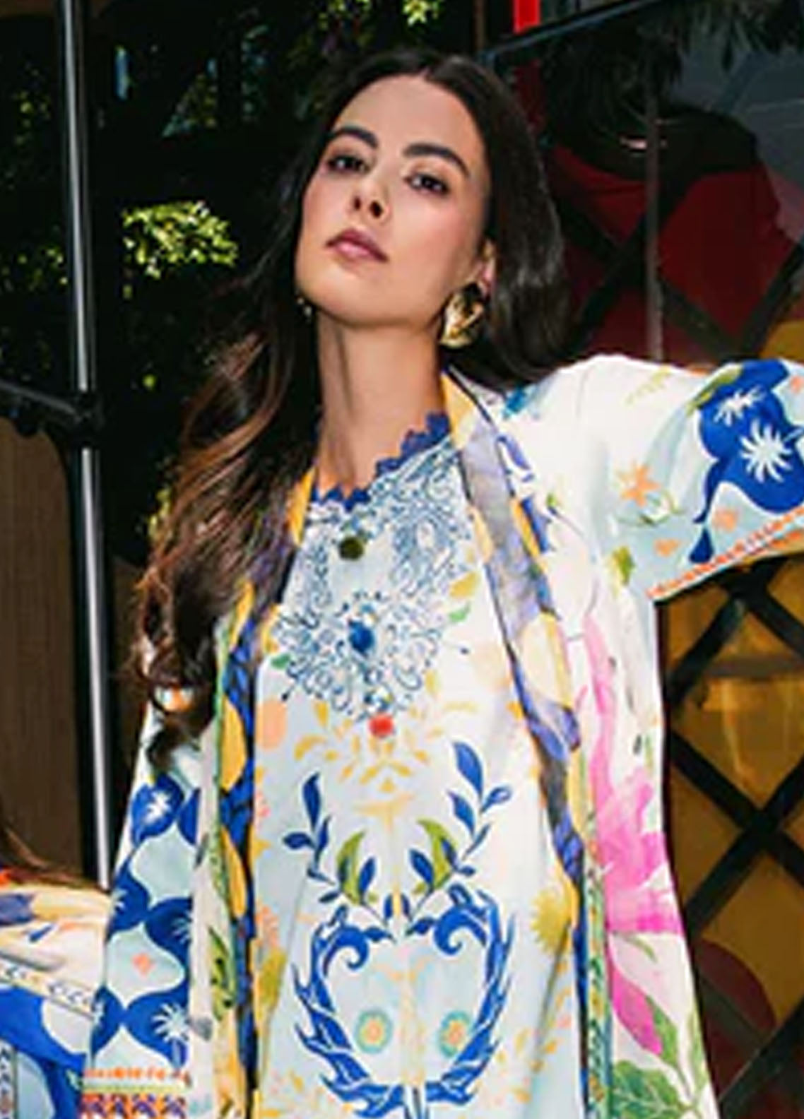 Mushq Printed Lawn Suits Unstitched 3 Piece MQ25LD2D D 6-B Floral Paradise