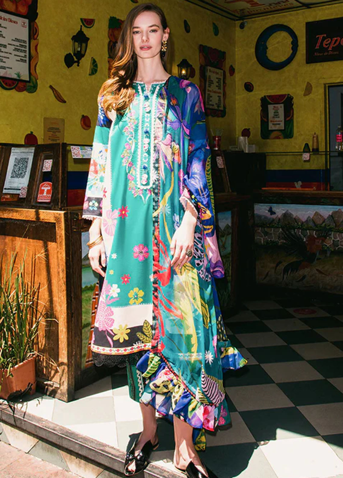 Mushq Printed Lawn Suits Unstitched 3 Piece MQ25LD2D D 7-A Water Dancers