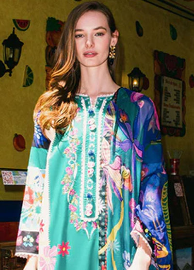 Mushq Printed Lawn Suits Unstitched 3 Piece MQ25LD2D D 7-A Water Dancers
