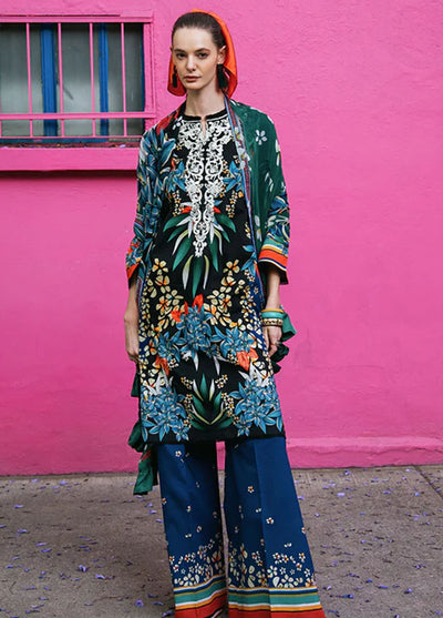 Mushq Printed Lawn Suits Unstitched 3 Piece MQ25LD2D D 8-B Life Of Irises