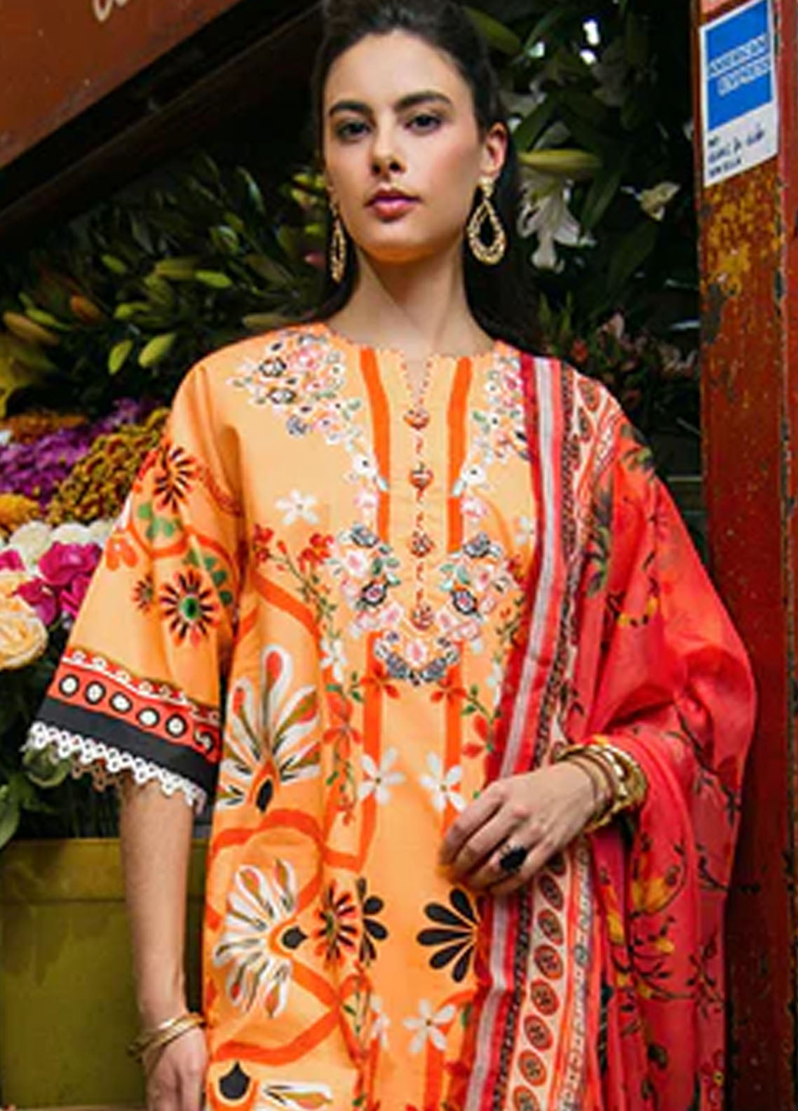 Mushq Printed Lawn Suits Unstitched 3 Piece MQ25LD2D D 9-B Doves of Garden