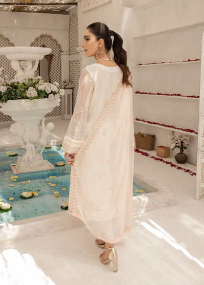 Shamooz Luxury Pret Chiffon 3 Piece Suit Ivory Glam SEM-0419