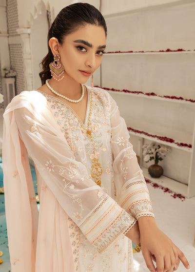 Shamooz Luxury Pret Chiffon 3 Piece Suit Ivory Glam SEM-0419