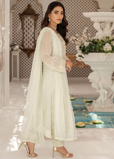 Shamooz Luxury Pret Chiffon 3 Piece Suit Light Green SEM-0428