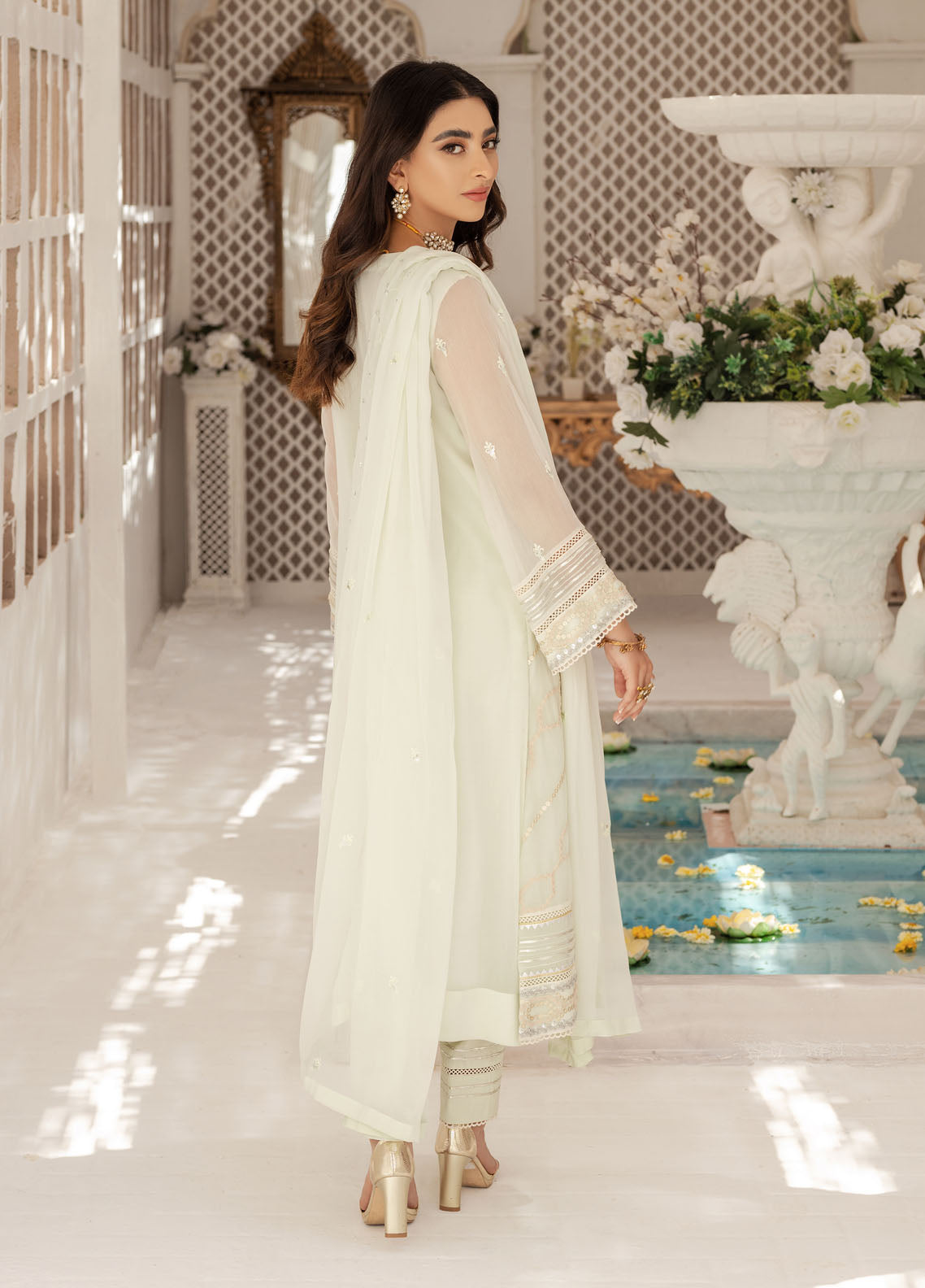 Shamooz Luxury Pret Chiffon 3 Piece Suit Light Green SEM-0428