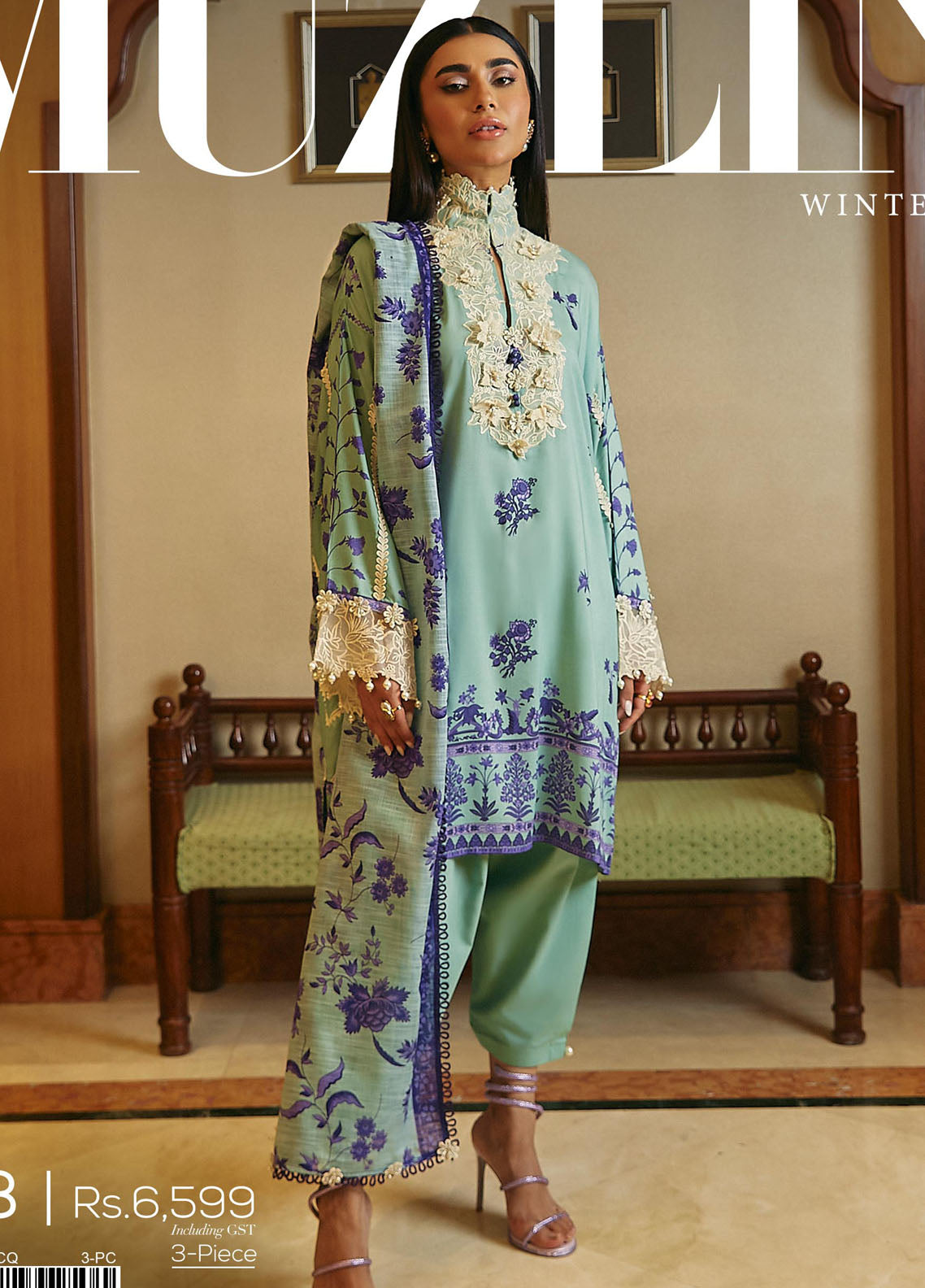 Muzlin By Sana Safinaz Unstitched Winter Collection 2023 Vol-3 10B