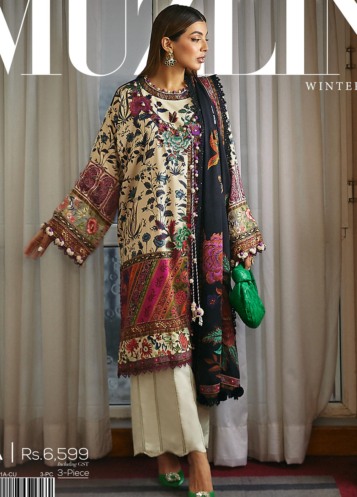 Muzlin By Sana Safinaz Unstitched Winter Collection 2023 Vol-3 1A