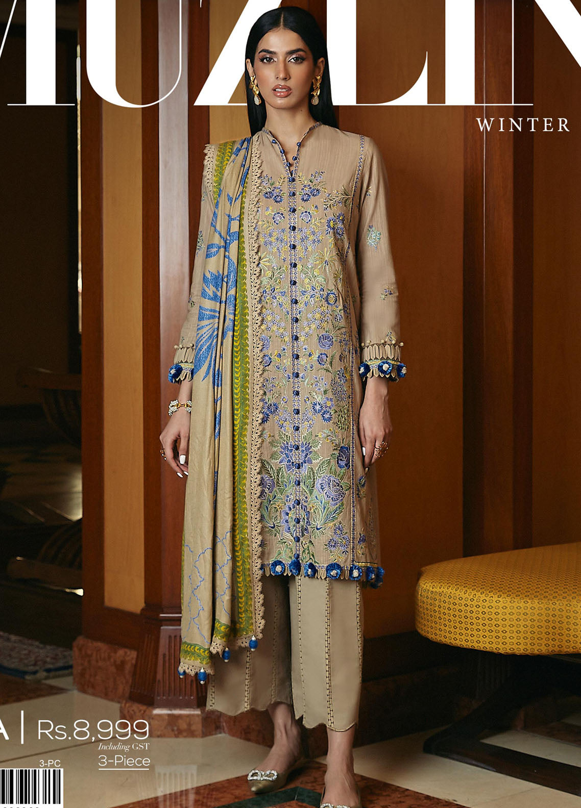 Muzlin By Sana Safinaz Unstitched Winter Collection 2023 Vol-3 20A