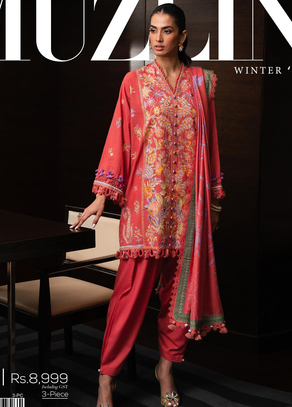 Muzlin By Sana Safinaz Unstitched Winter Collection 2023 Vol-3 20B