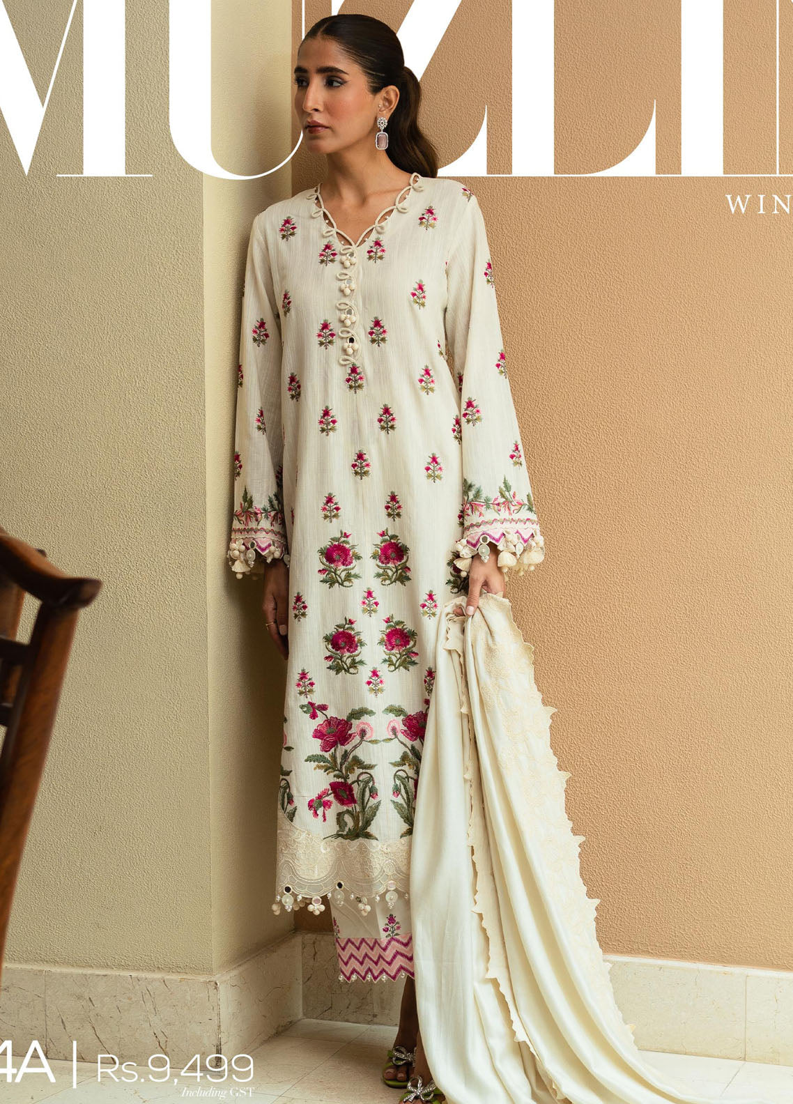 Muzlin By Sana Safinaz Unstitched Winter Collection 2023 Vol-3 24A