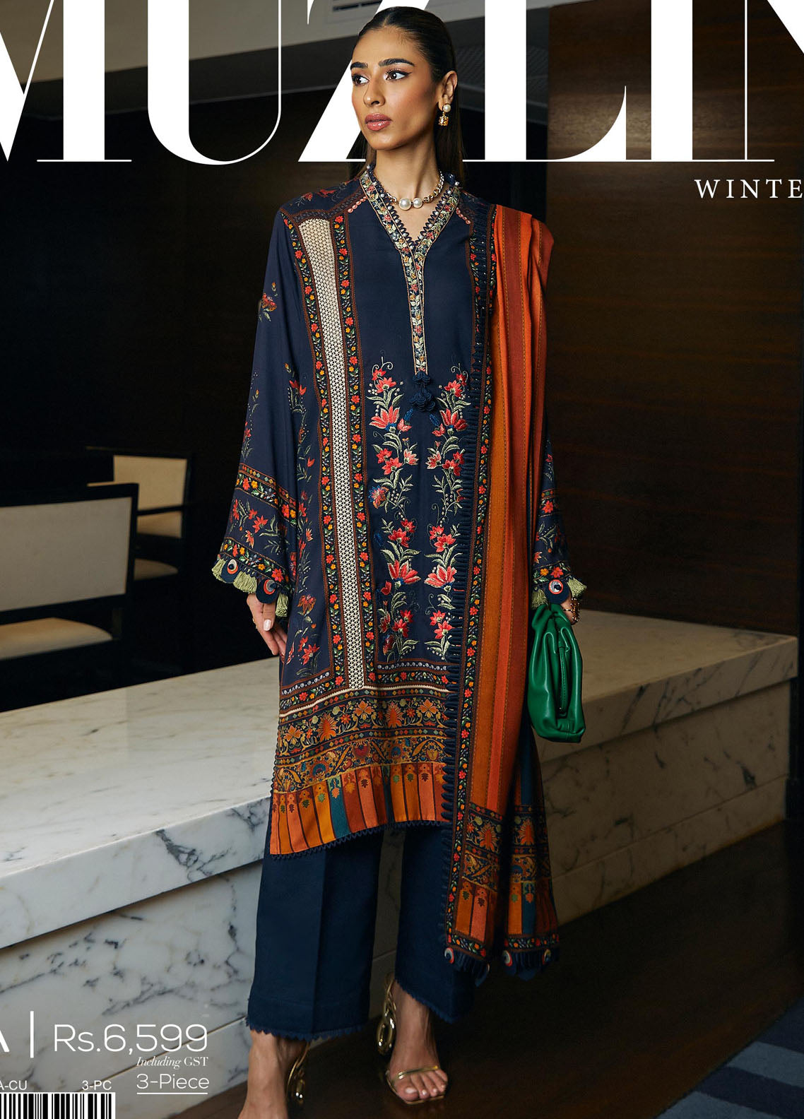 Muzlin By Sana Safinaz Unstitched Winter Collection 2023 Vol-3 3A