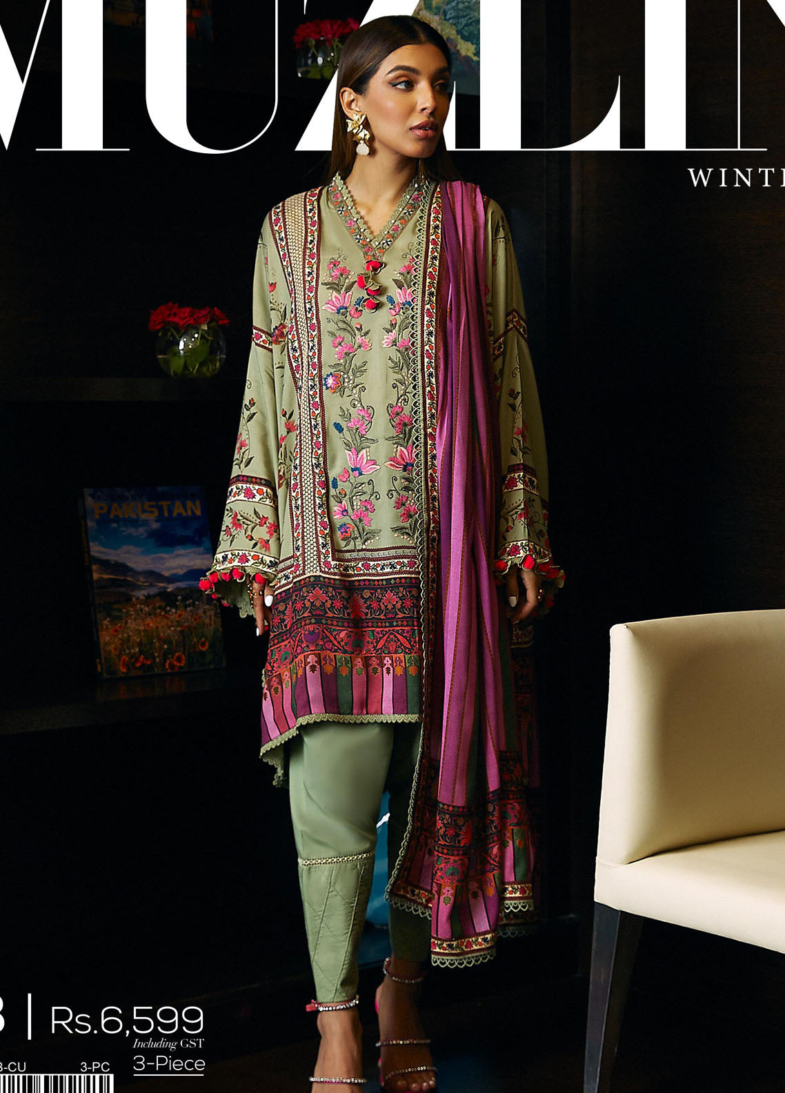 Muzlin By Sana Safinaz Unstitched Winter Collection 2023 Vol-3 3B