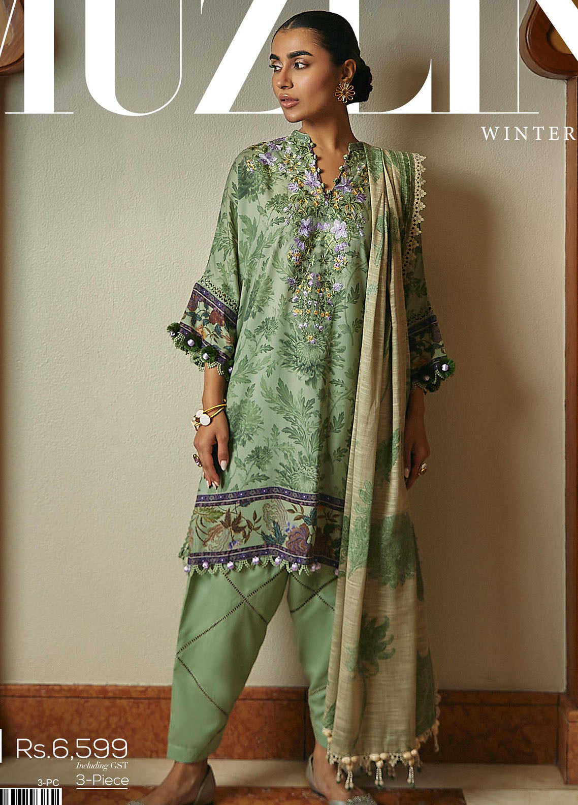 Muzlin By Sana Safinaz Unstitched Winter Collection 2023 Vol-3 6B