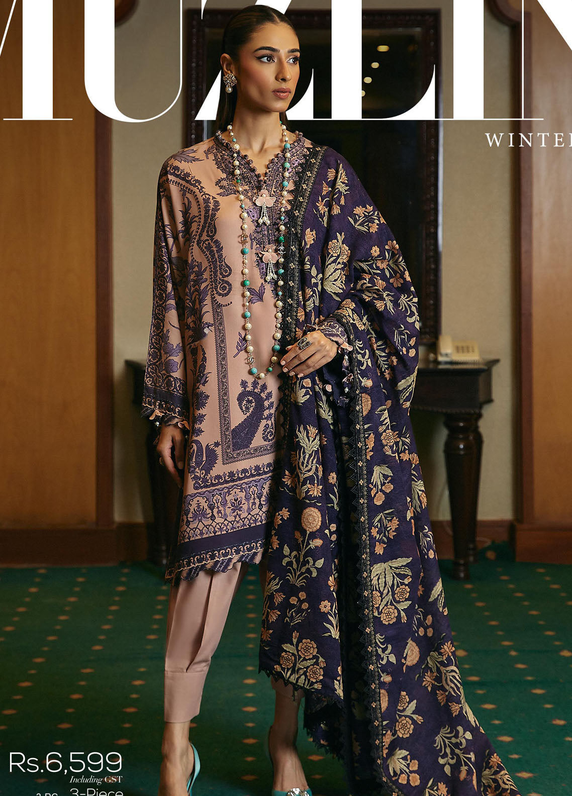 Muzlin By Sana Safinaz Unstitched Winter Collection 2023 Vol-3 7B