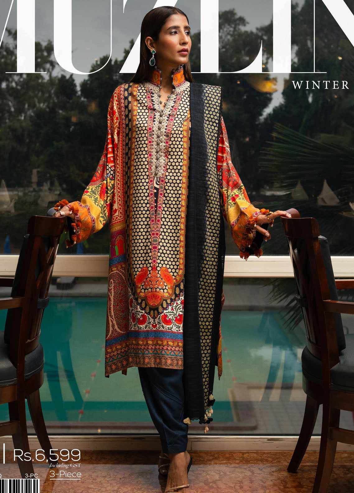 Muzlin By Sana Safinaz Unstitched Winter Collection 2023 Vol-3 8A