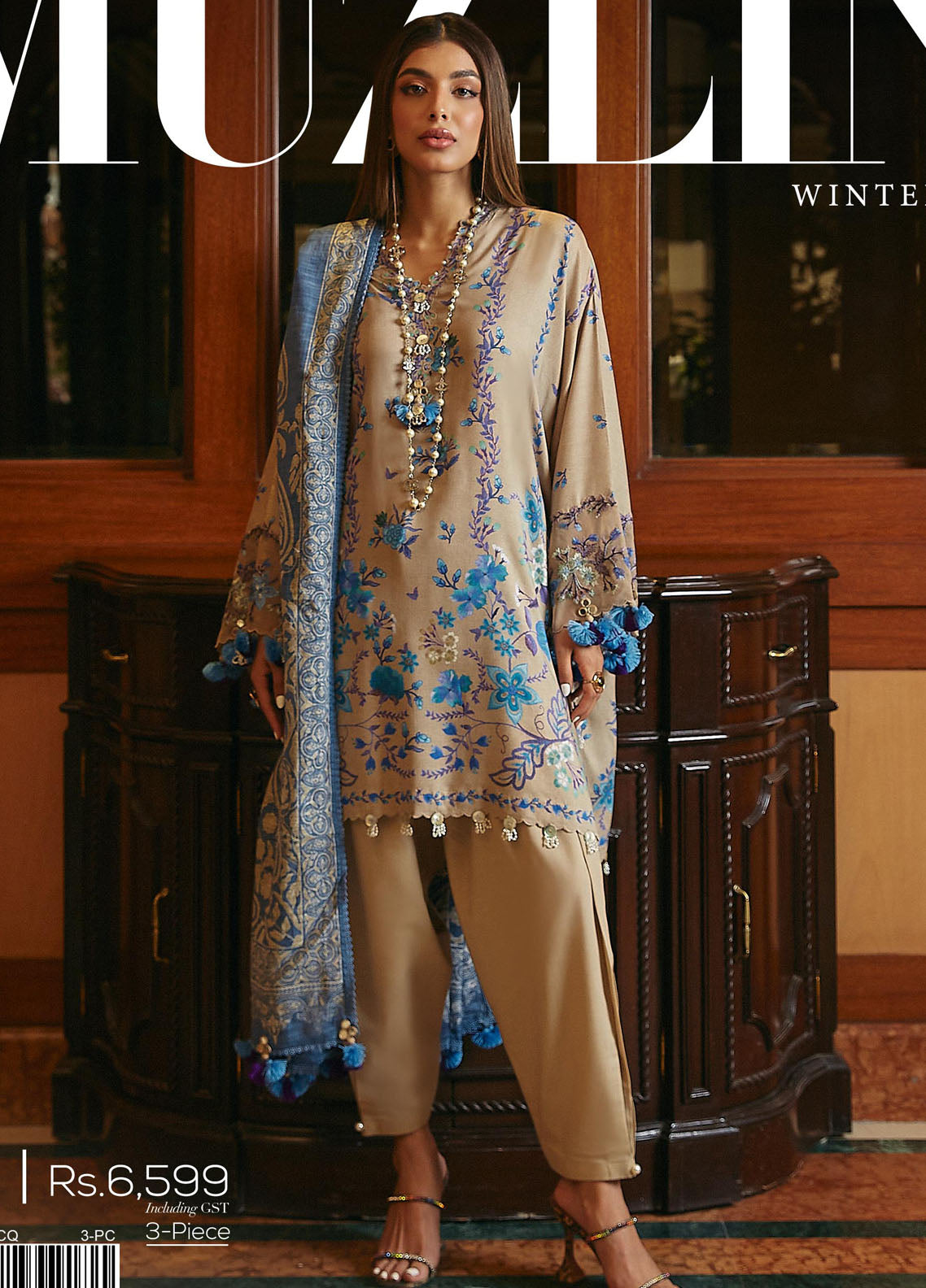 Muzlin By Sana Safinaz Unstitched Winter Collection 2023 Vol-3 9A