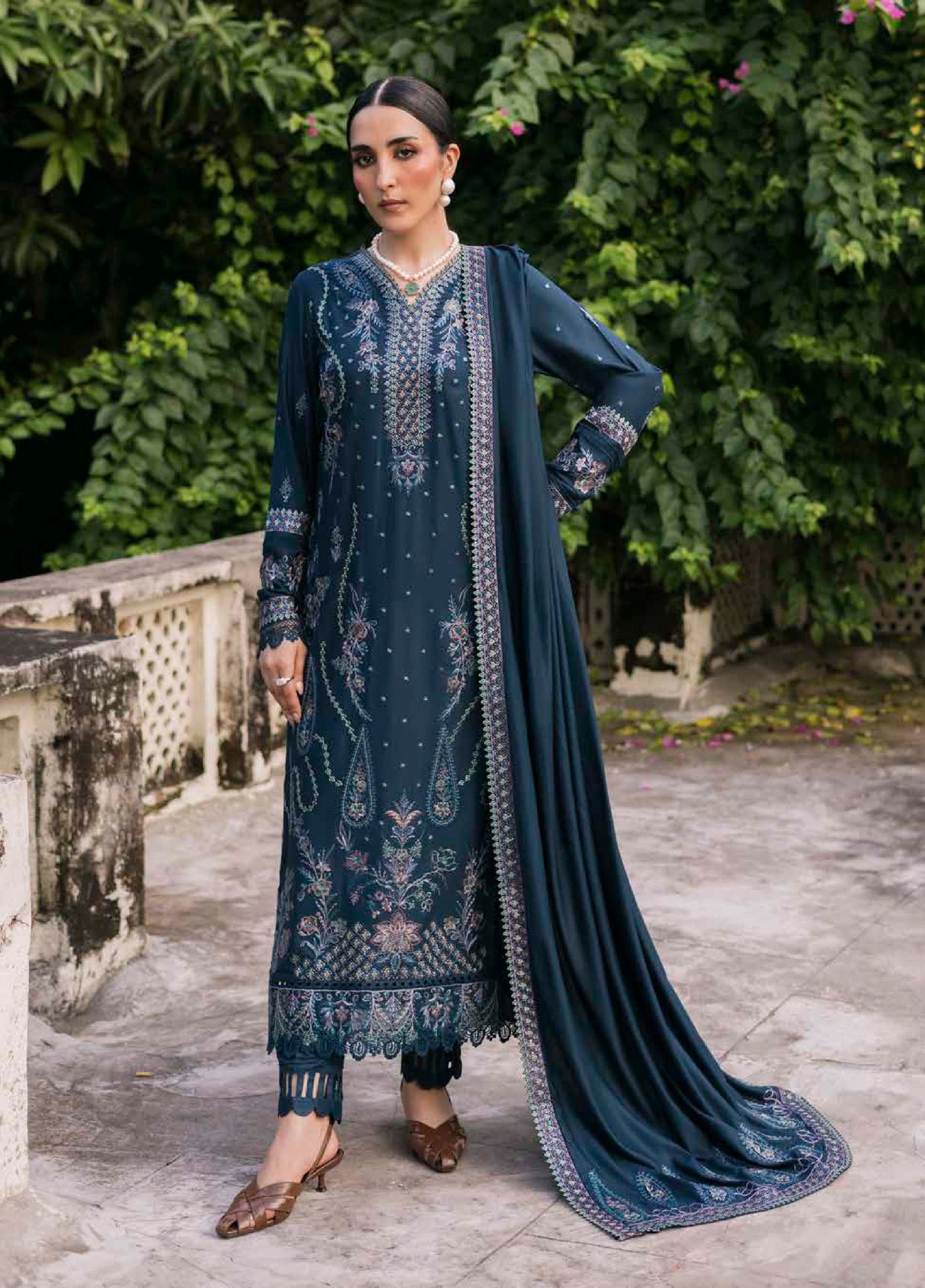 Nureh Exclusive Unstitched Luxury Winter Linen Printed Suits 3 Piece NU25NW NE-175 - Winter Collection