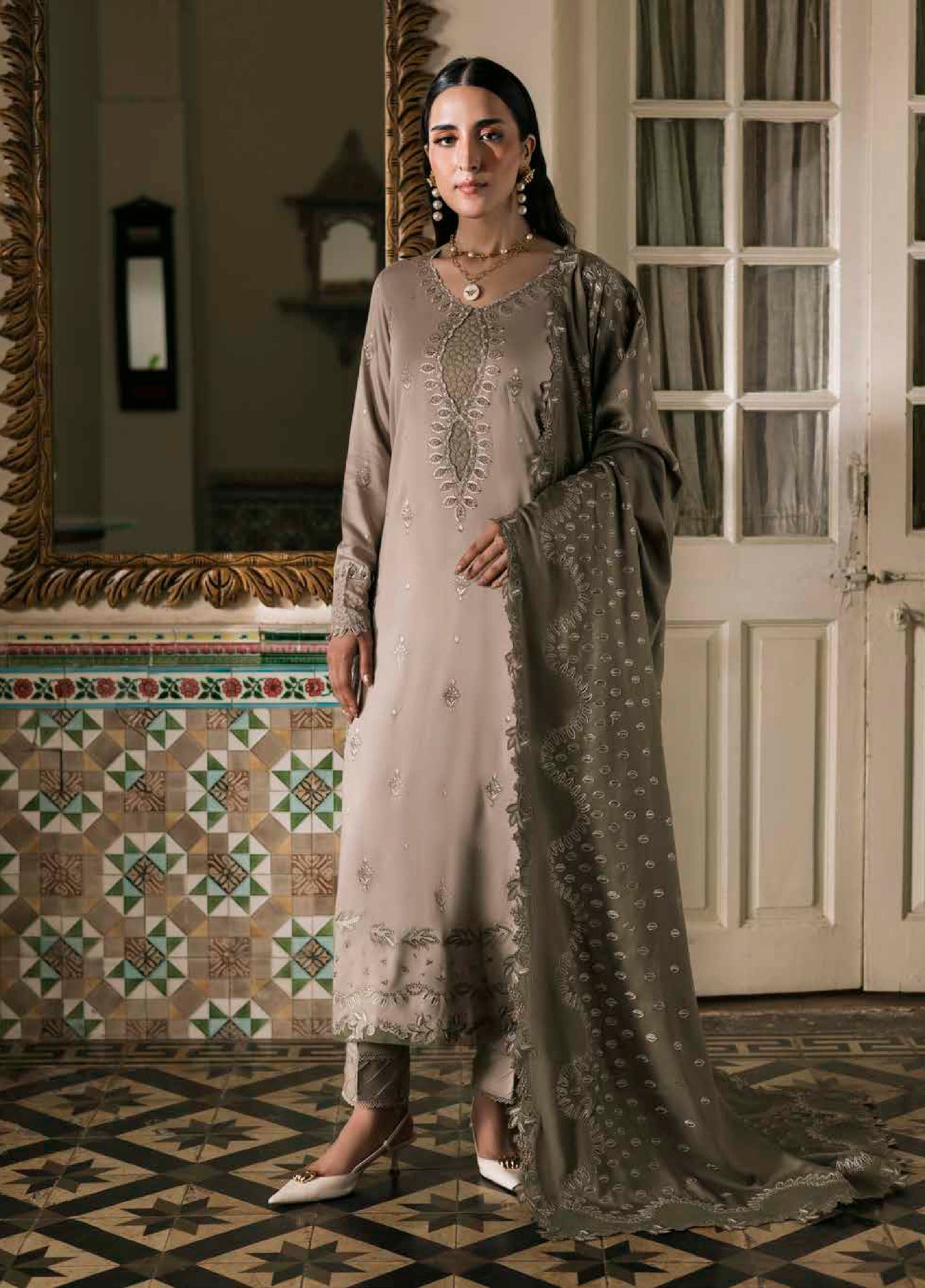 Nureh Exclusive Unstitched Luxury Winter Linen Printed Suits 3 Piece NU25NW NE-178 - Winter Collection