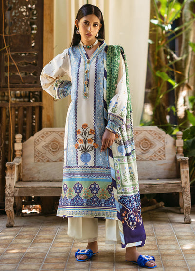 Nirvana By Mushq Embroidered Raw Silk Suit Unstitched 3 Piece MQ24N MPS-05 Azure - Fesrive Collection