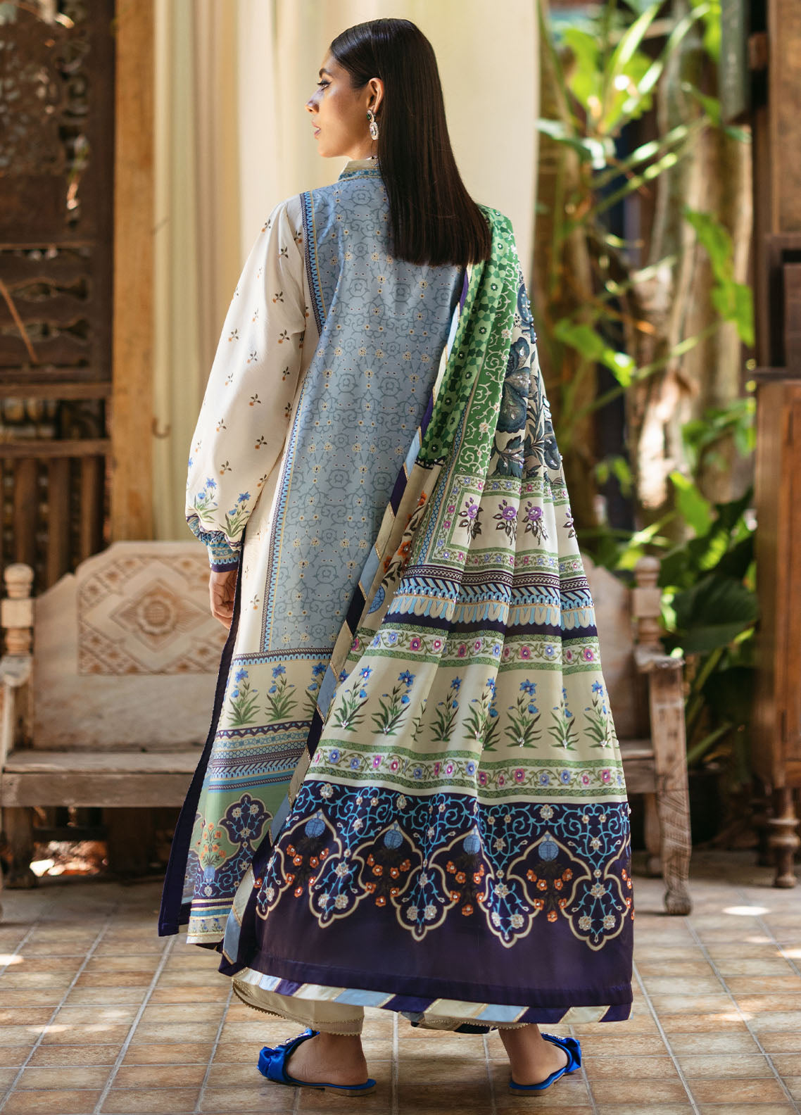 Nirvana By Mushq Embroidered Raw Silk Suit Unstitched 3 Piece MQ24N MPS-05 Azure - Fesrive Collection