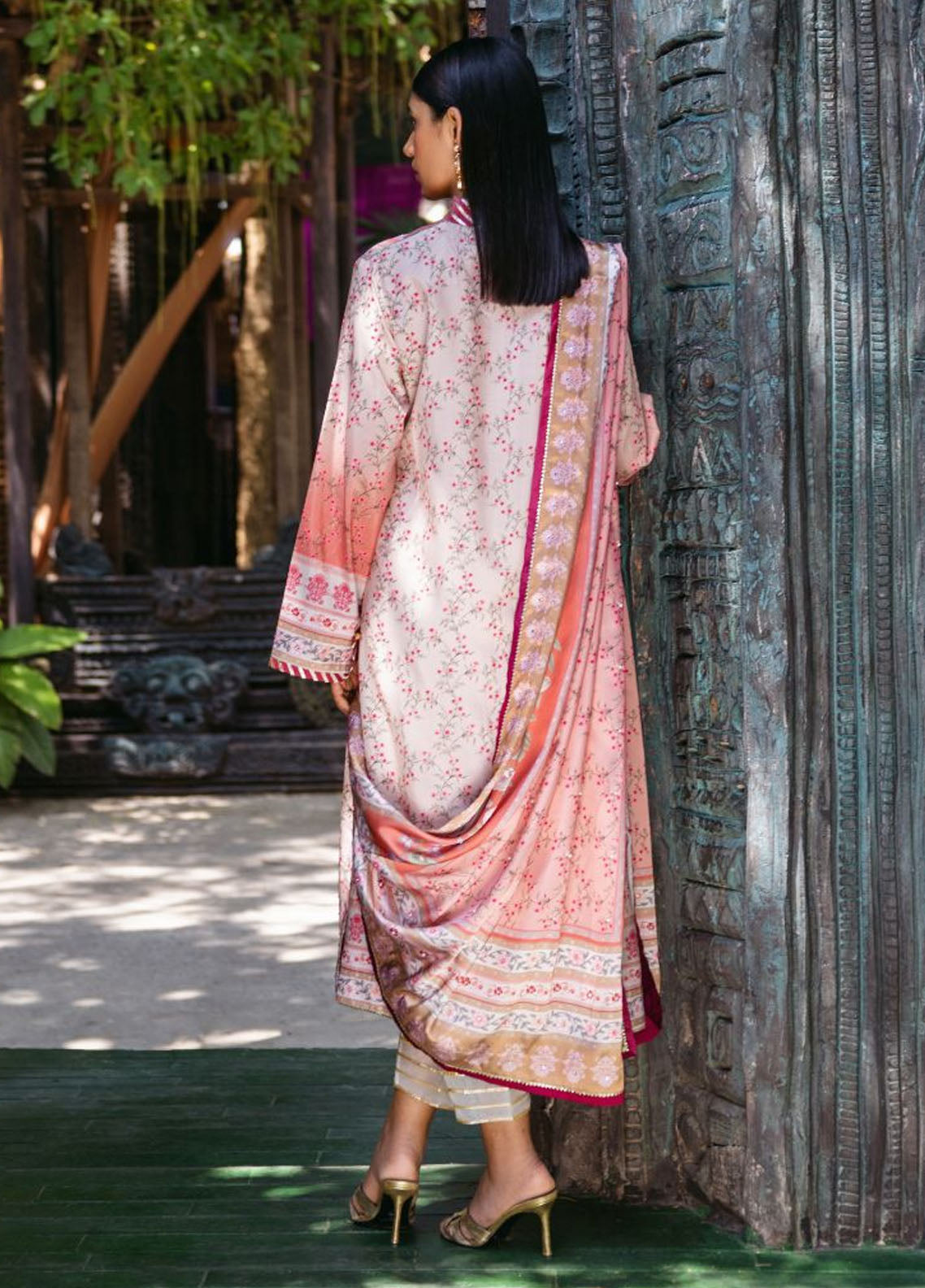 Nirvana By Mushq Embroidered Raw Silk Suit Unstitched 3 Piece MQ24N MPS-04 Roseate - Fesrive Collection