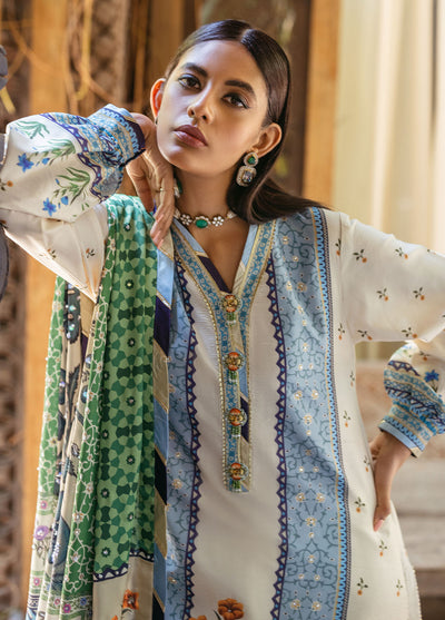 Nirvana By Mushq Embroidered Raw Silk Suit Unstitched 3 Piece MQ24N MPS-05 Azure - Fesrive Collection