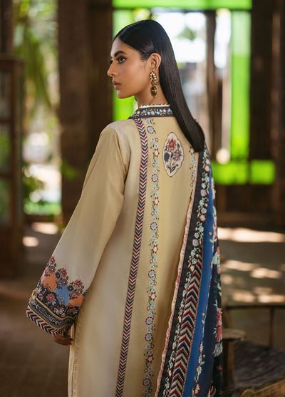 Nirvana By Mushq Embroidered Raw Silk Suit Unstitched 3 Piece MQ24N MPS-09 Taupe - Fesrive Collection