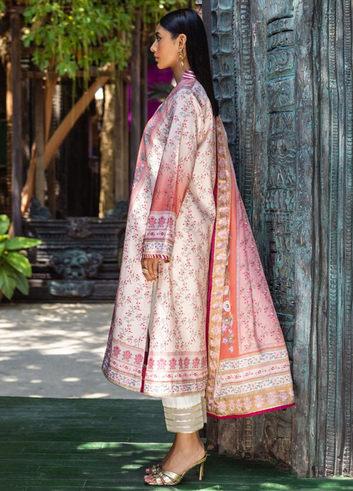 Nirvana By Mushq Embroidered Raw Silk Suit Unstitched 3 Piece MQ24N MPS-04 Roseate - Fesrive Collection