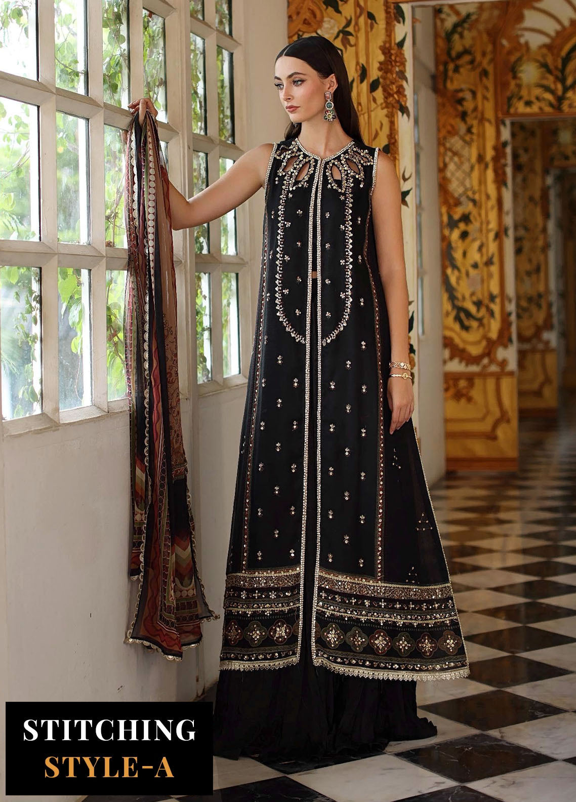 Noor by Saadia Asad Embroidered Cotton Net Suits Unstitched 3 Piece NSA25UF D-01
