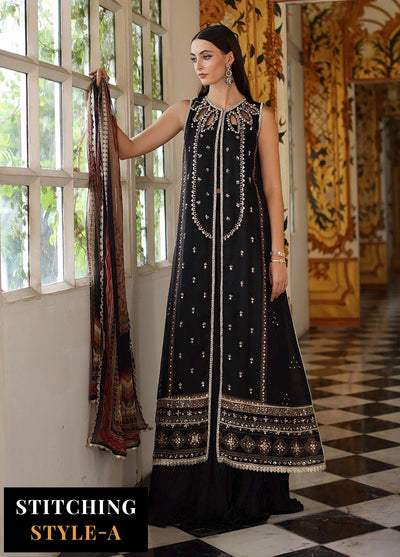 Noor by Saadia Asad Embroidered Cotton Net Suits Unstitched 3 Piece NSA25UF D-01