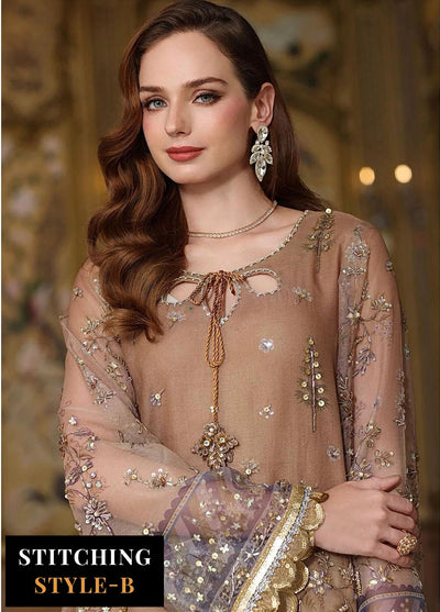 Noor by Saadia Asad Embroidered Cotton Net Suits Unstitched 3 Piece NSA25UF D-02
