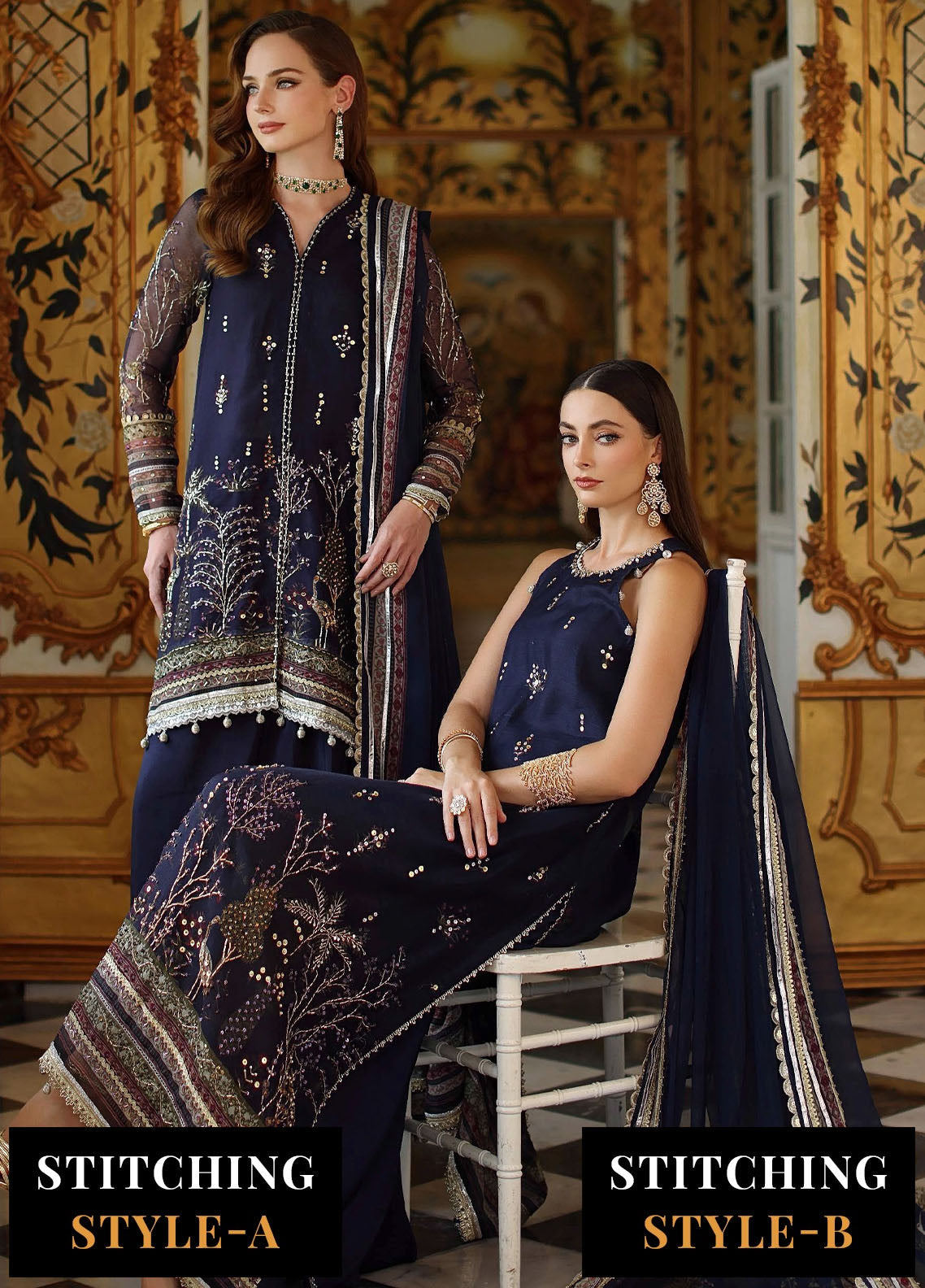 Noor by Saadia Asad Embroidered Cotton Net Suits Unstitched 3 Piece NSA25UF D-03
