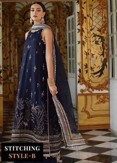 Noor by Saadia Asad Embroidered Cotton Net Suits Unstitched 3 Piece NSA25UF D-03