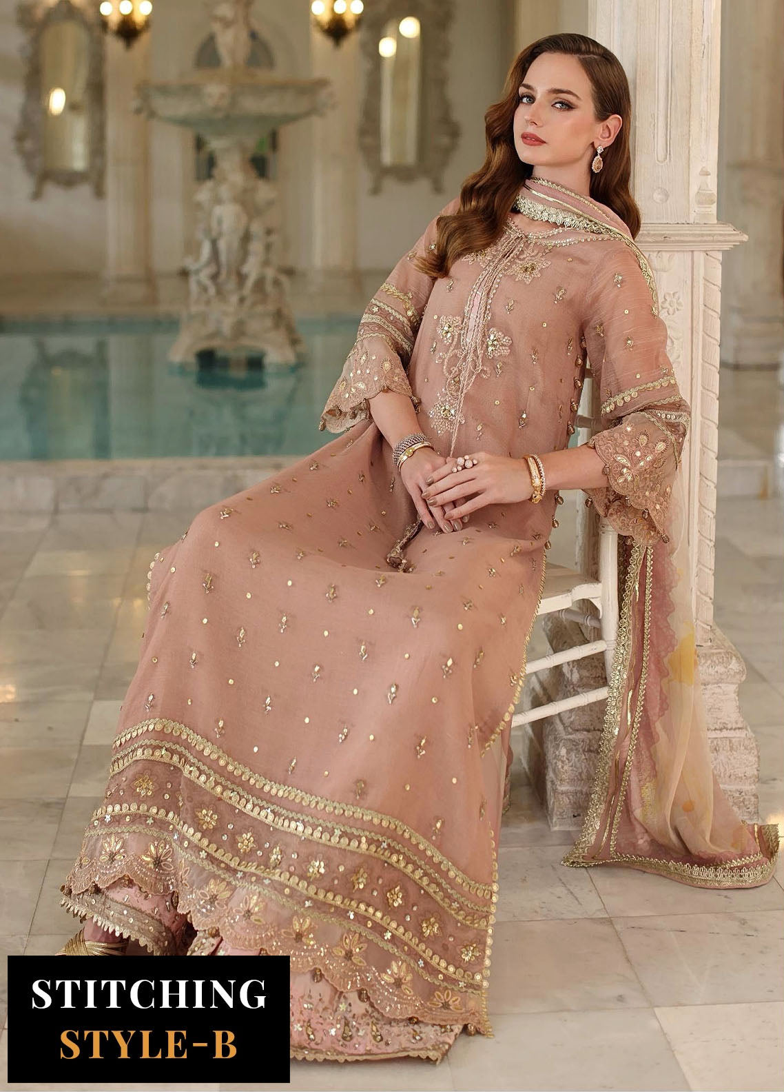 Noor by Saadia Asad Embroidered Cotton Net Suits Unstitched 3 Piece NSA25UF D-04