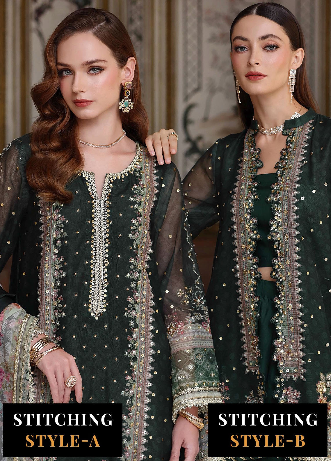 Noor by Saadia Asad Embroidered Cotton Net Suits Unstitched 3 Piece NSA25UF D-05