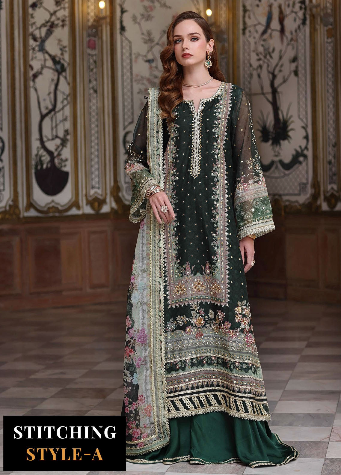 Noor by Saadia Asad Embroidered Cotton Net Suits Unstitched 3 Piece NSA25UF D-05