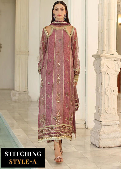Noor by Saadia Asad Embroidered Cotton Net Suits Unstitched 3 Piece NSA25UF D-06