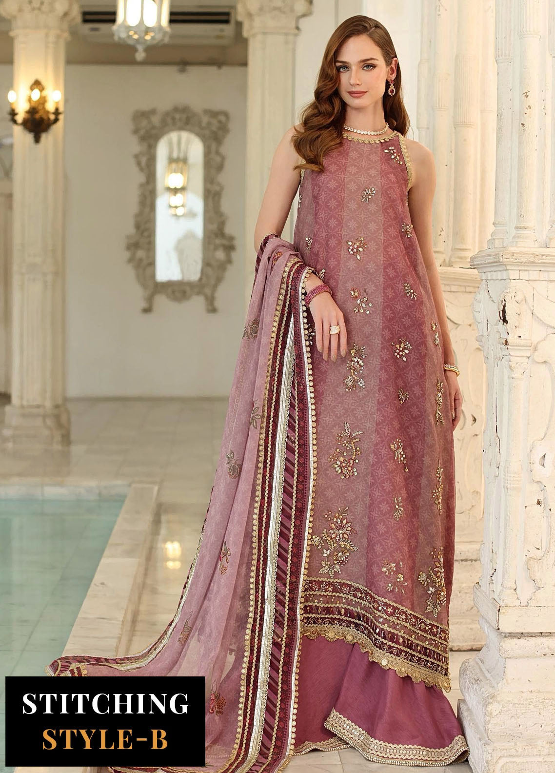 Noor by Saadia Asad Embroidered Cotton Net Suits Unstitched 3 Piece NSA25UF D-06