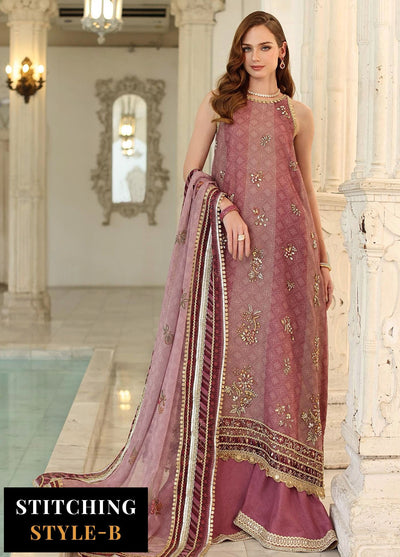 Noor by Saadia Asad Embroidered Cotton Net Suits Unstitched 3 Piece NSA25UF D-06