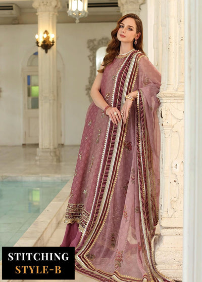 Noor by Saadia Asad Embroidered Cotton Net Suits Unstitched 3 Piece NSA25UF D-06