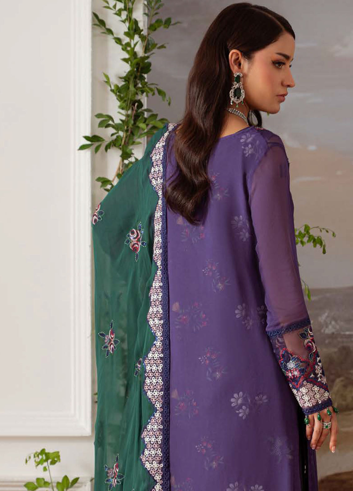 Nureh Embroidered Chiffon Suits Unstitched 4 Piece Suit NU25AU AM-29